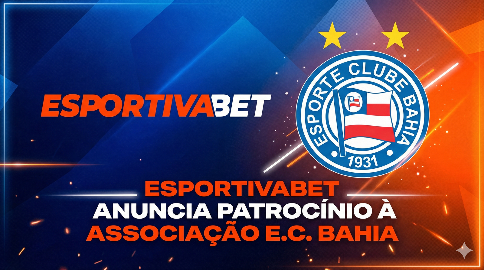 EsportivaBet Anuncia patrocínio à Associação E.C. Bahia
